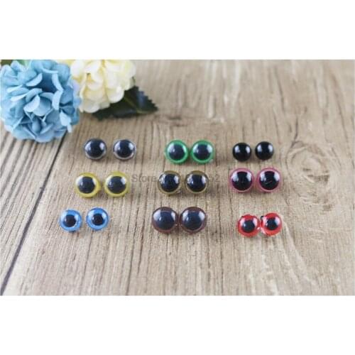 DHL 100bag 80Pcs/40Pairs 10mm Mix Color Plastic Safety Eyes shoe Sewing