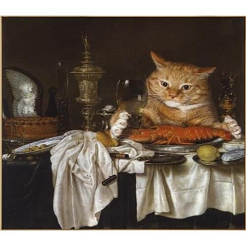 DIY Cute Pet Trend American Niche Art Diamond Paintings Retro Masters Decorative Painting Model Room Restaurant Murals FH1259