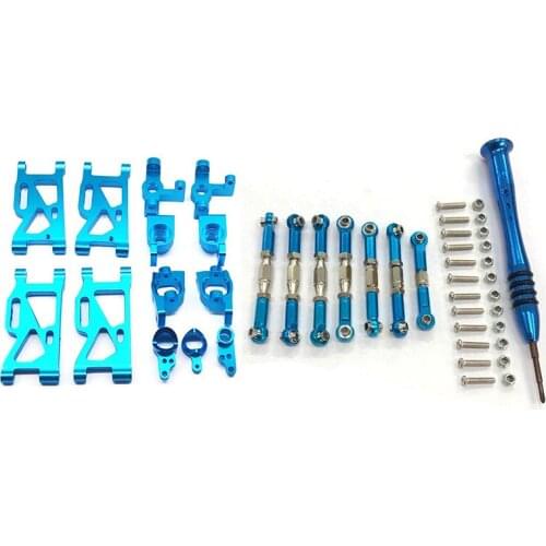 For WLtoys 1:14 144001 RC Car Upgrade Parts Metal Steering Swing Arm Base C Rear Hub Seat Servo Pull Rod