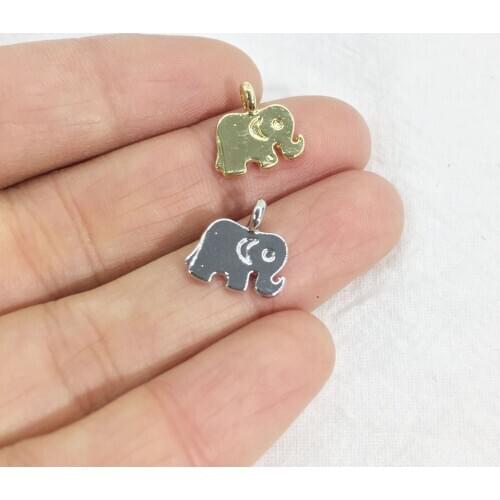Eruifa 20pcs 12mm Pretty Elephant Charms Wholesales necklace,earring bracelet jewelry DIY handmade 2 colors