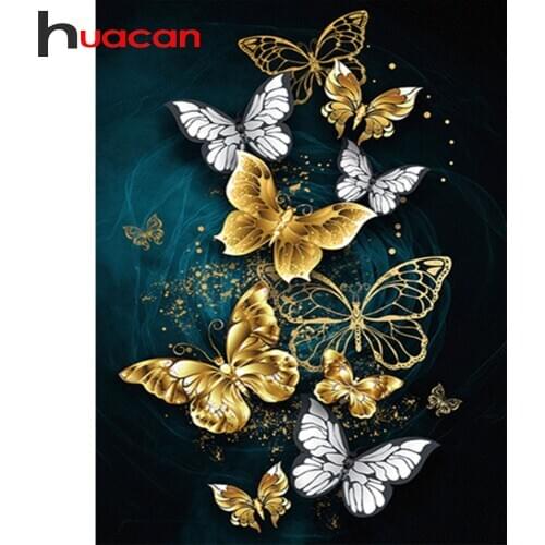 Huacan Full Square Diamond Painting Butterfly 5D DIY Diamond Embroidery Mosaic Animal Decorations Home Handicraft