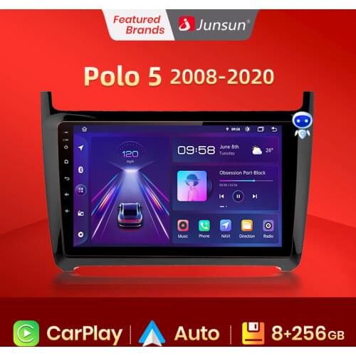Junsun V1 Android 10 Car Radio For VW Volkswagen POLO 5 sedan 2008-2020 Auto Multimedia Video Player Navigation DSP 2 din no dvd