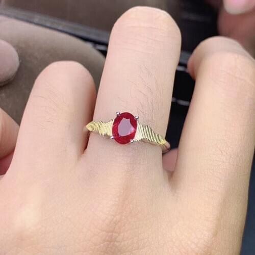 100% Natural And Rea Red Ruby Ring Gemstone 925 Sterling SilverWedding Engagement Ring Fine Jewelry Gift Wholesale