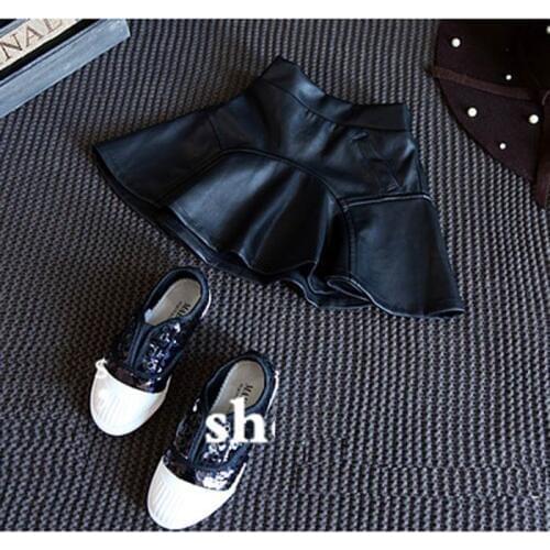 2017 summer girl dress pu leather dress