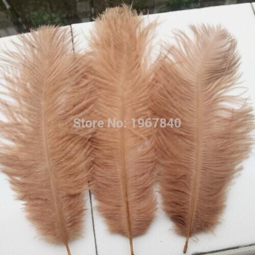 Hot! 10 Pcs Natural 15-20cm / 6-8 inch Shallow brown Color Ostrich Feathers ostrich plumes for party wedding decorative
