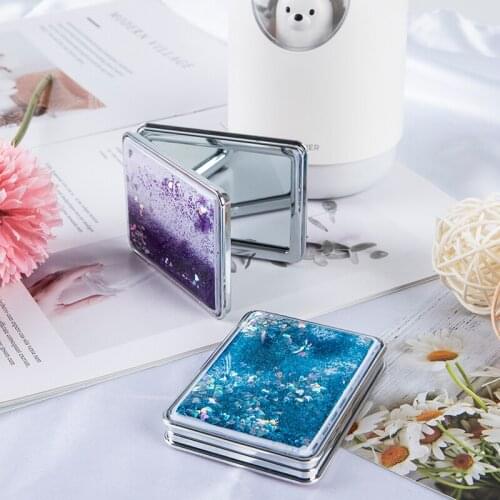 Mini Pocket Makeup Mirror Creative Cosmetic Compact Mirrors With Flowing Sand New