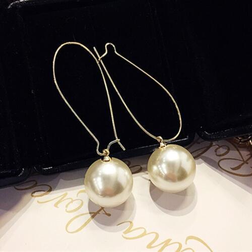 Fashion Imitation Pearl Earrings Female Models Long Drop Pearl Jewelry Earrings Brincos New Accessories Wholesale
