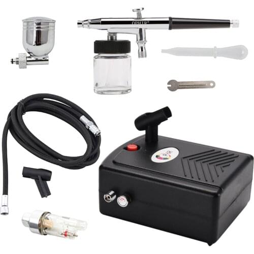 OPHIR 0.3 mm Airbrush Set Airbrush Spray Paint Air Compressor Kit for Model Hobby Body Paint Car Painting _AC034+AC005+AC011