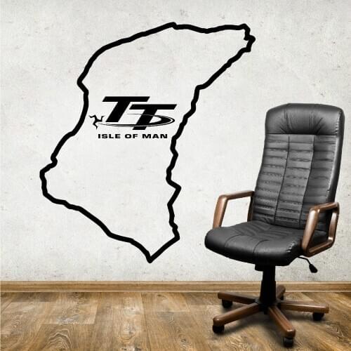 Isle Of Man TT Track Wall Sticker Bedroom Living Room Large Racing Moto Game Wall Decal Kids Room Vinyl Home Decor Art Mural