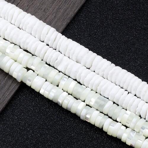 Wholesale White Round Chips Freshwater Shell Beads Loose Mother of Pearl Natural High Quality Beads DIY Jewelry Making Bracelet