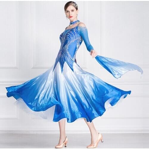 The new National standard modern dance clothing big pendulum dress practice clothing ballroom dancing Waltz-B18438