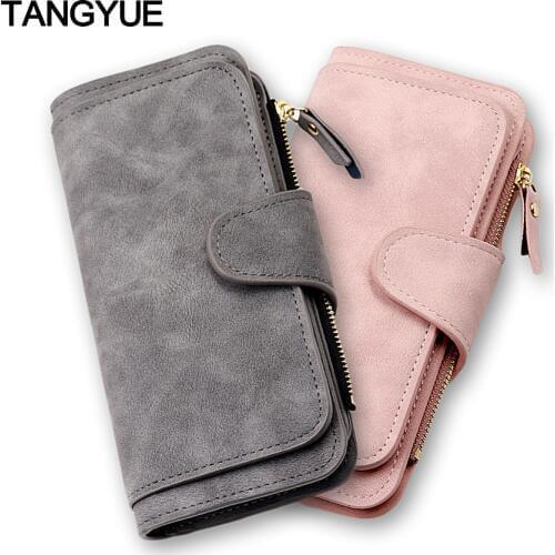 Matte Leather Luxury Womens Wallet Female Vintage Long Cute PU Ladies Wallet Women Purse for Cards Coin Slim portomonee vrouwen