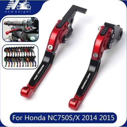 With Logo For Honda NC750S NC750X 2014 2015 CNC Aluminum alloy Motorcycle Accessories Adjustable Foldable Brake Clutch Lever