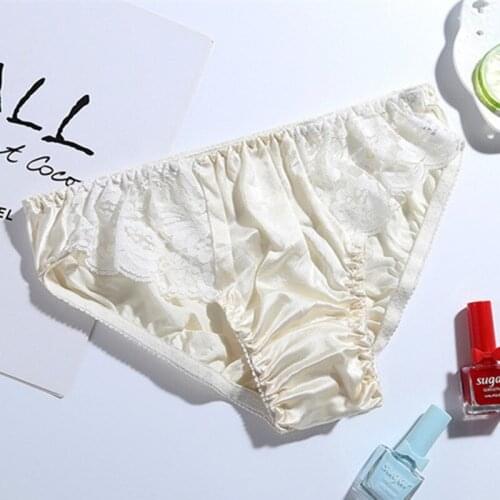 Lace Sexy Underwear Women Panties Silk Satin Briefs Ropa Interior Femenina String Bielizna Damska Majtki Damskie Bragas Mujer