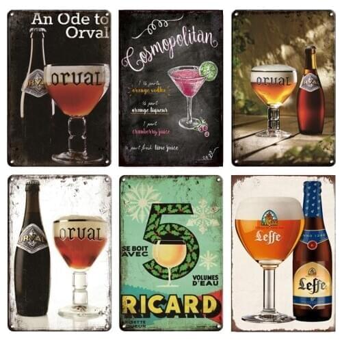 Moderno Mojito Cocktail Metal Tin Sign Vintage ORVAL RICARD Metal Wall Art Poster Irish Pub Bar Kitchen Restaurant Home Decor