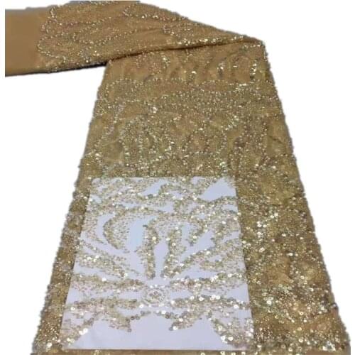 Special African Lace Fabric 2021 High Quality Lace Nigerian Lace Fabrics Beaded Lace Fabric For Bridal Wedding Dress xc66-12