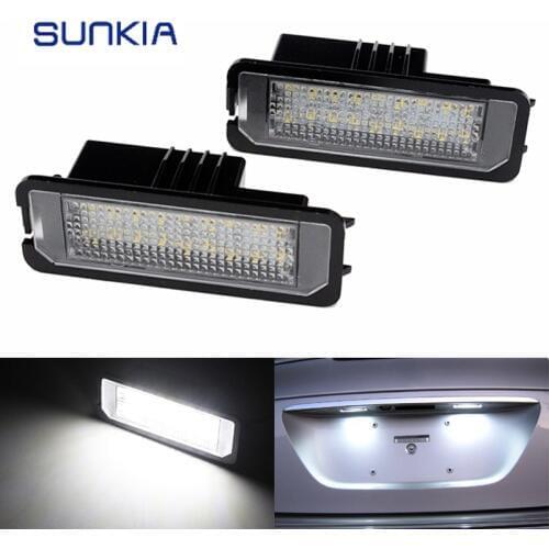 SUNKIA Canbus Error Free White 18SMD LED Number License Plate Lights For SEAT Altea (XL/Freetrack model) Exeo/ST Ibiza Leon