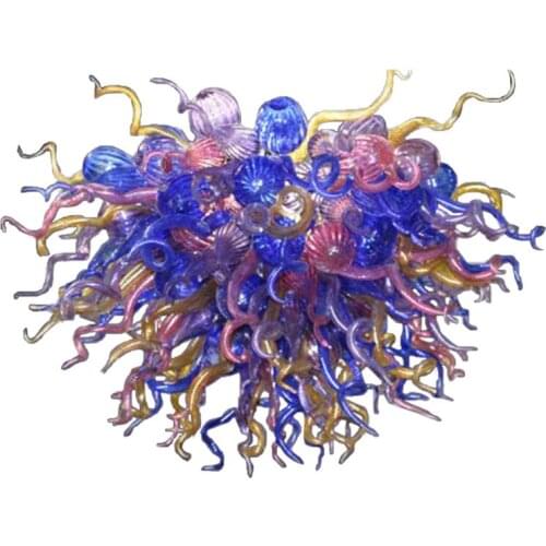 Nordic Style Led Pendant Lamp Multi Colored Chandelier Living Room Dining Room Kitchen Bar Table Hand Blown Glass Hanging Lights