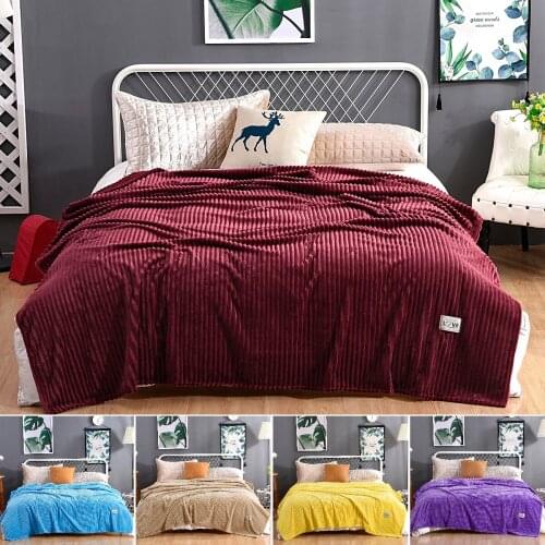 Concave convex 3D stripe Solid Blanket Fleece Flannel Blanket Throw Blankets Car Quilt/Sofa Blanket/Travel Blanket