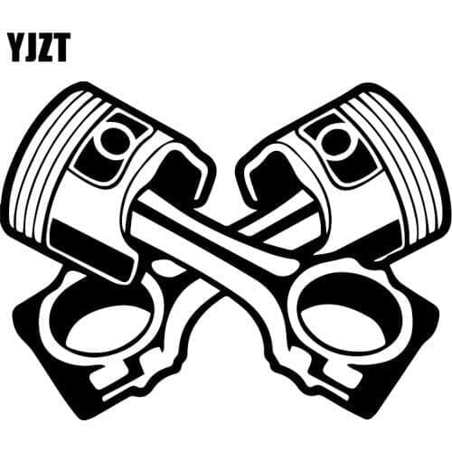 YJZT 17.6X13.2CM Engine Pistons JDM Scratch Occlusion Vinyl Decal Car Sticker Accessories C25-0749