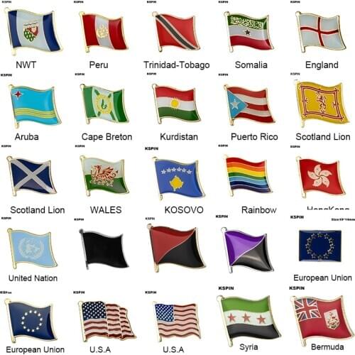 Country Flag Badge Flag Brooch National Flag Lapel Pin International Travel Pins Collections