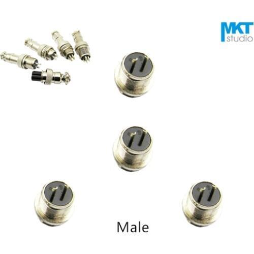 10Pcs GX12 12mm Male 250V 5A Electrical Aviation Plug Connector 2P/3P/4P/5P/6P