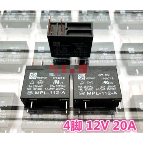 10 pçs/lote Novo Relé Originais MPL-112-A 12VDC 112LM 12V 4PIN 20A