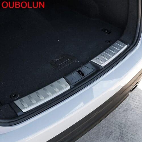 Fit For Jaguar F-Pace f pace X761 2016 2017 Stainless steel Inner Rear Bumper Guard Plate Cover Trim 2pcs
