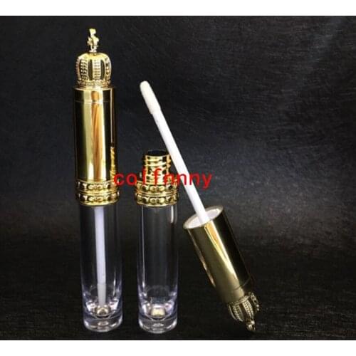 200pcs/lot 8ml Lipstick Container With Crown Lid Transparent Lip Gloss Tube Lip Balm Bottle Cosmetic Tube