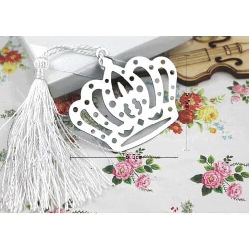 500pcs/lot 2017 NEW ARRIVAL100 PCS/LOT Crown Bookmark in Elegant White Box Wedding Favor Baby Shower Gifts Free Shipping