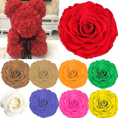 8Pcs/Box Preserved Rose Flowers Eternal Life Flower Material 5cm Diameter Immortal Rose Wedding Home Decor For Birthday Gift
