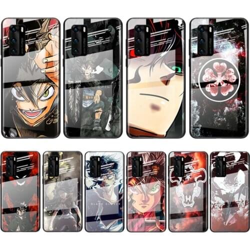 Tempered Glass Cover Anime Black Clover For Huawei Y6 Y7 Y9 Y5P Y6P Y8S Y8P Y9A P Smart Z 2019 2020 2021 Phone Case