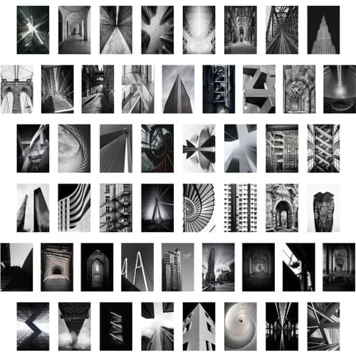 Black White Wall Collage Kit City Landscape Posters Pictures 50 Pcs Teen Girl Room Decor for Bedroom Aesthetic Home Decoration