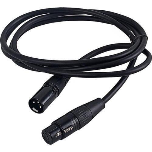 Black 3 Pin Male to Female Connector Microphone Extension Cable 191cm