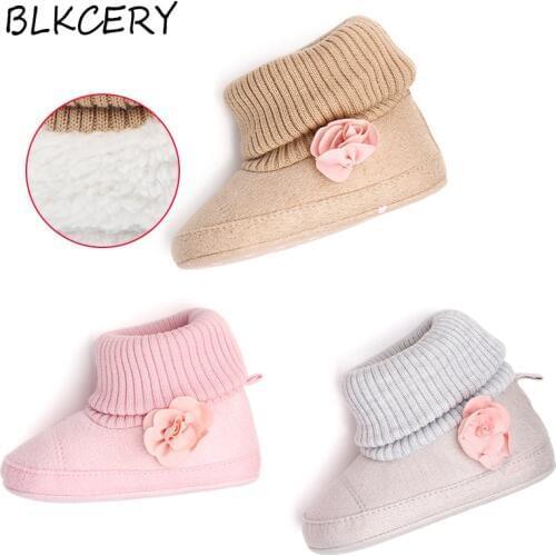 Newborn Baby Boots for 1 Year Old Christian Gifts Toddler Girl Princess Winter warm shoes Infant Booties with Fashion Flowers