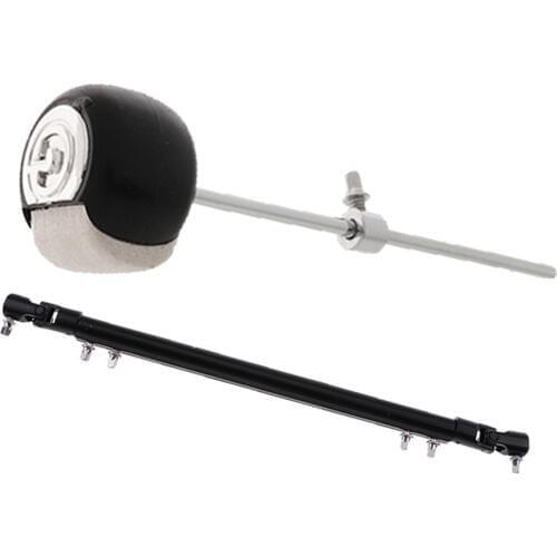 Double Bass Kick Drum Pedal Connecting Bar Driveshaft Rod with Hammer