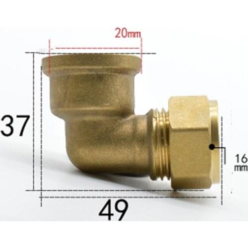 Fit Tube OD 16mm x 1/2" BSP Female Brass Elbow Compression Fitting Union Connector Water Gas Fuel
