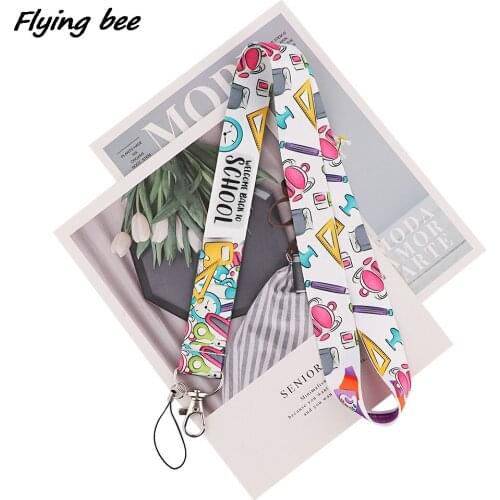 Flyingbee Stationery School Gift Lanyard For Child Students Friends Phone USB Badge Holder Necklace DIY Hang Rope X1939