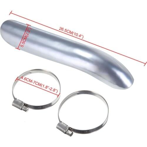 Chrome Steel Heat Shield Curve Plain Exhaust Muffler Cover Fit For Honda Kawasaki Harley