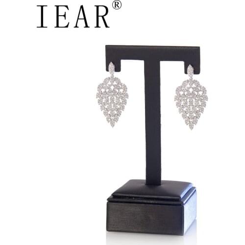 IEAR 2021 Latest fashion jewellery Bridal Party White Cubic Zirconia long hanging earrings for women