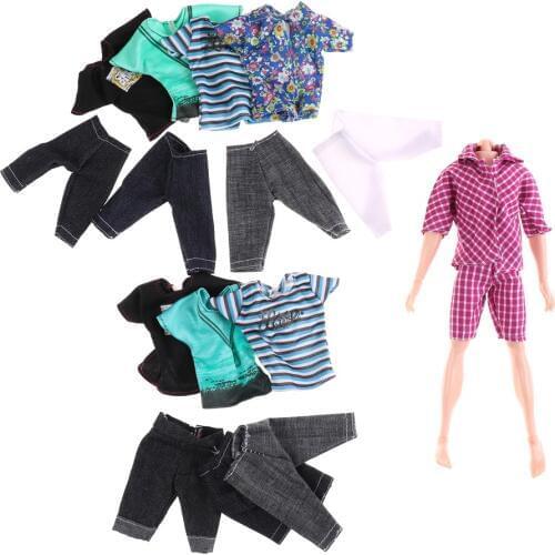 Suit Outfit Casual Polyester and CottonWear shirt Clothes and pants for barbie doll boy firend for doll ken clothes