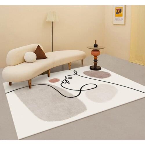 Nordic Art Carpets for Living Room Washable Home Decoration Rectangle Carpet Bathroom Non-slip Floor Mat Bedroom Soft Plush Rugs