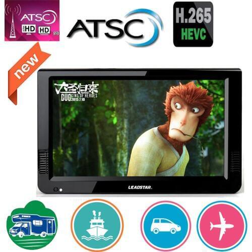 Leadstar 10 Inch Atsc T &Analog Portable Mini Tv Support H265/Hevc Dolby Ac3 HDMI INPUT Used At Home Car Boat Atsc Decoder