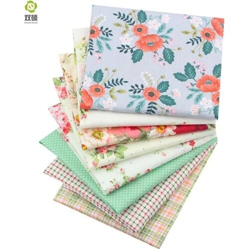 Shuanshuo 8pcs/lot Floral Patchwork Fabric Tissue Cloth Of Handmade DIY Quilting Sewing Baby&Children Sheets Dress 40*50cm