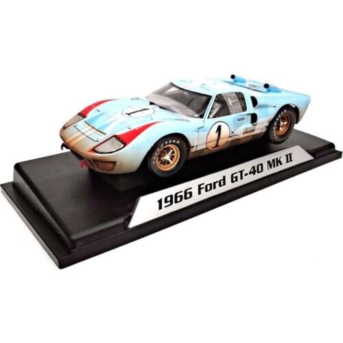 Muddy Version 1:18 Scale 1966 Ford GT-40 GT40 MK II Alloy Car Model Metal Diecast Toy Red Vehicle for Collection Gift Souvenir