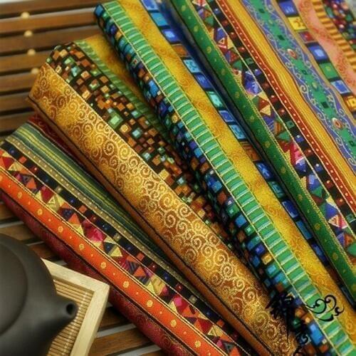 Fashion style printed cotton and linen material ethnic style Tibetan tablecloth, pillow, sofa, decorative fabric