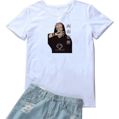 Fashion Japan Anime Graphic T-shirts Women Personality Printing Tee Women Funny Round Neck Women T Shirts Harajuku Streetwear