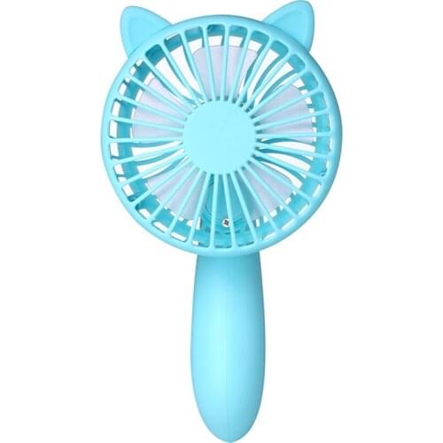 New cute cartoon totoro squirrel holding rotating fan outdoor gift convenient mini charging fan