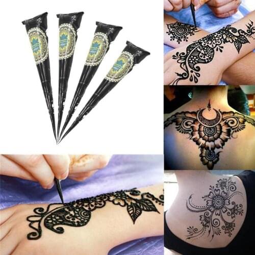 New Henna Tattoo Paste Black brown red white Henna Cones Indian For Temporary Tattoo Sticker Body Paint Art Cream Cone