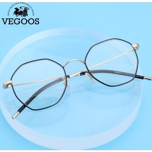 VEGOOS Blue Light Blocking Glasses Women Men Anti Eyestrain Glare Filter Polygon Ultralight Metal Frame for Computer Gaming#5131